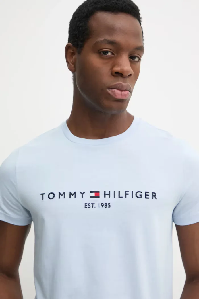 Tommy Hilfiger тениска мъжка от памук синя MW0MW11797