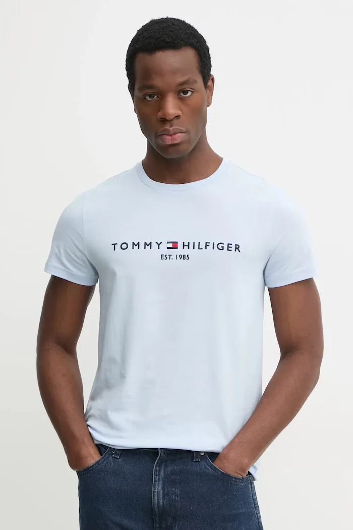 Tommy Hilfiger тениска мъжка от памук синя MW0MW11797