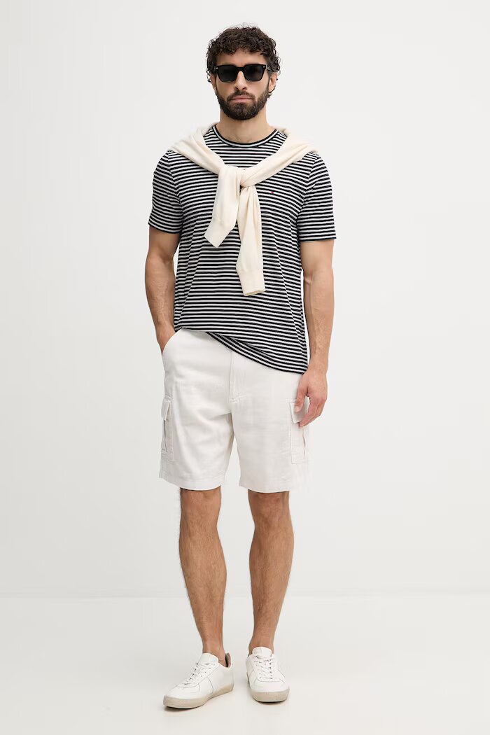 Tommy Hilfiger тениска мъжка от памук тъмносиня MW0MW40923