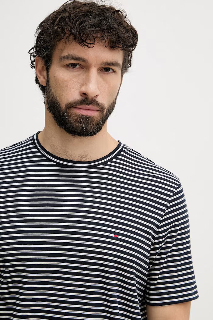 Tommy Hilfiger тениска мъжка от памук тъмносиня MW0MW40923