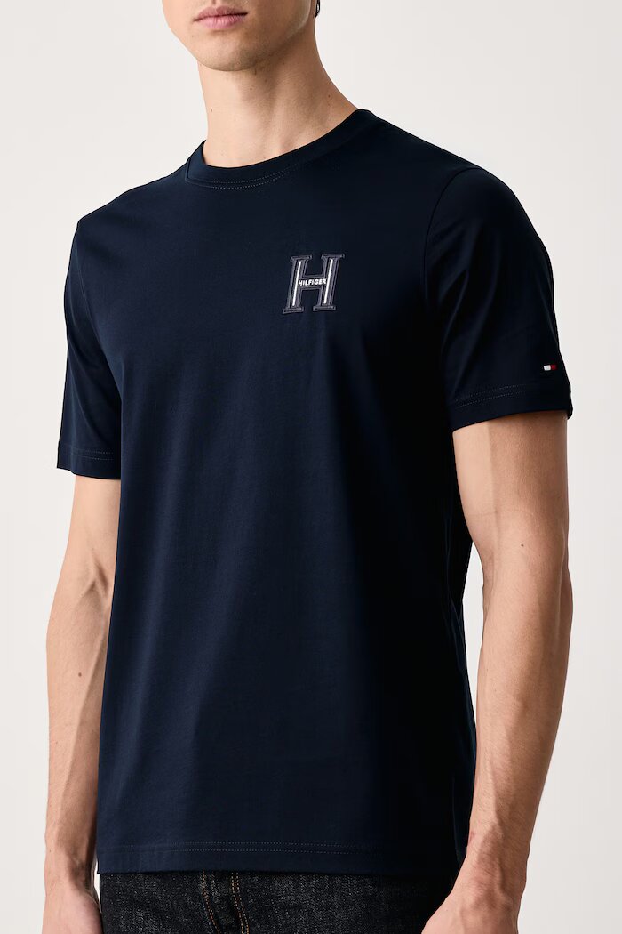 Tommy Hilfiger тениска мъжка от памук тъмносиня MW0MW44917