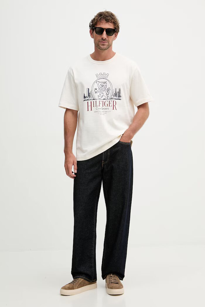 Tommy Hilfiger тениска мъжка памучна бежова MW0MW42377