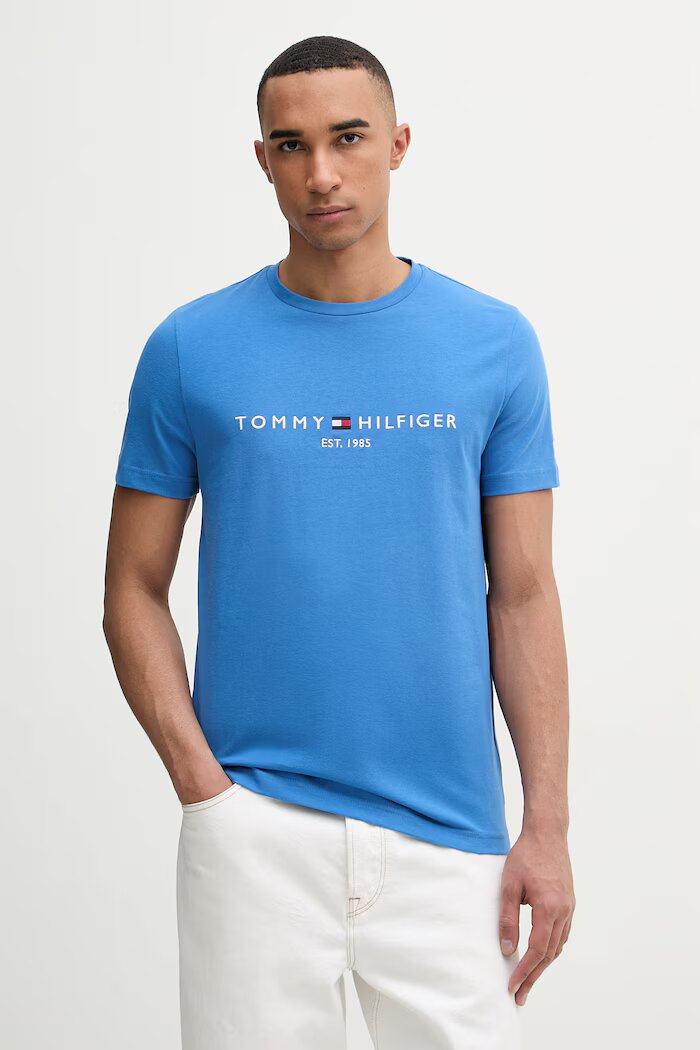 Tommy Hilfiger тениска мъжка памучна синя MW0MW11797