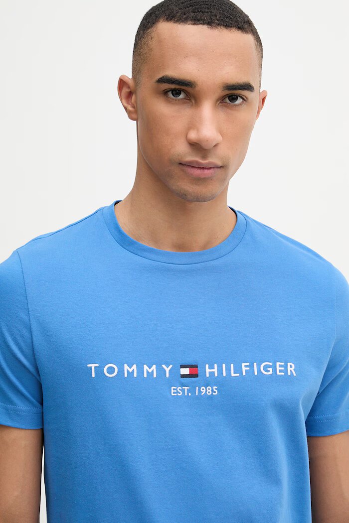 Tommy Hilfiger тениска мъжка памучна синя MW0MW11797