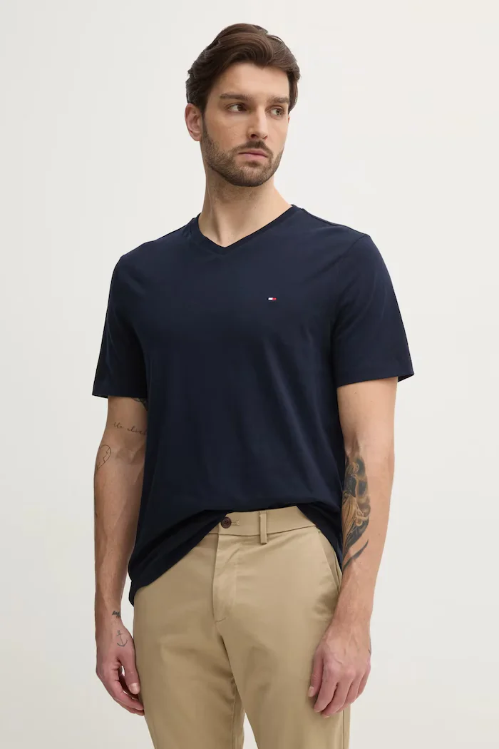 Tommy Hilfiger тениска мъжка памучна тъмносиня MW0MW39249
