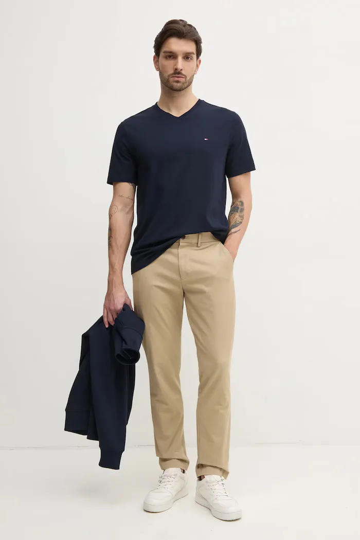 Tommy Hilfiger тениска мъжка памучна тъмносиня MW0MW39249