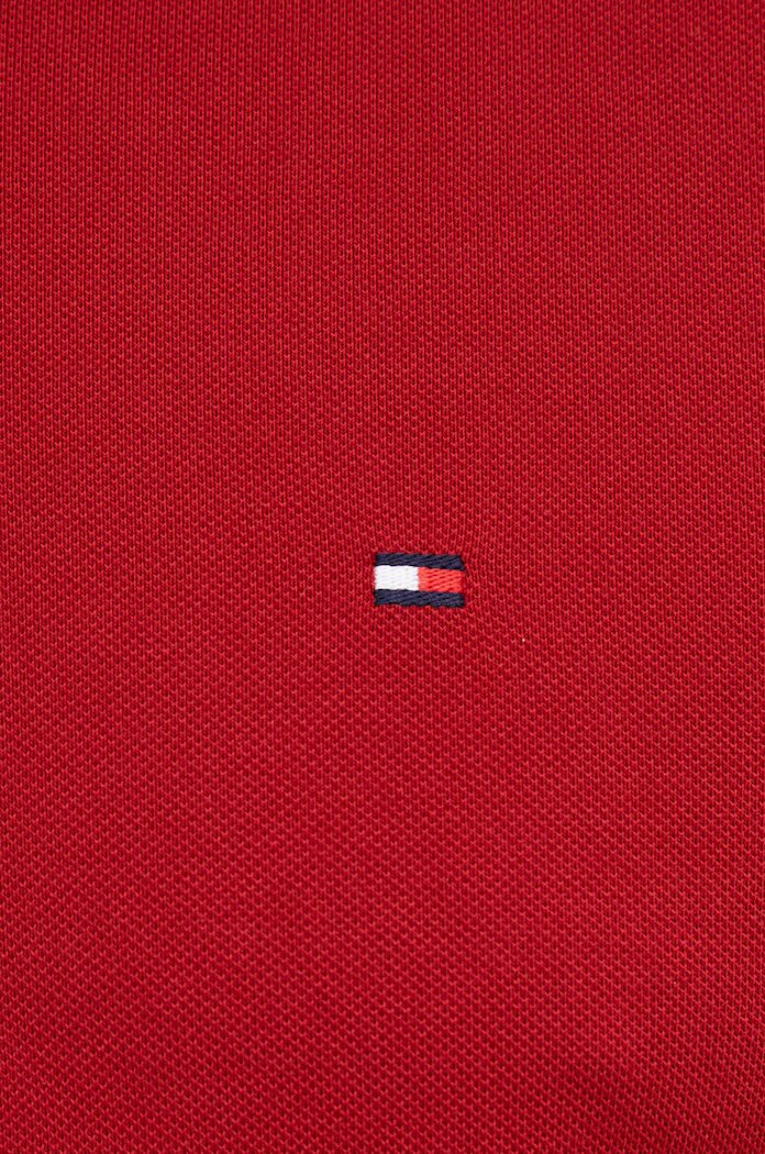Tommy Hilfiger Тениска с яка мъжка в червено с изчистен дизайн MW0MW17771