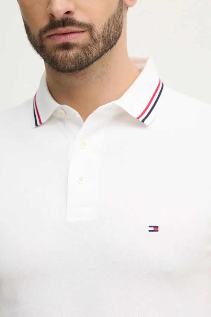 Tommy Hilfiger Тениска с яка в бежово с изчистен дизайн MW0MW37346