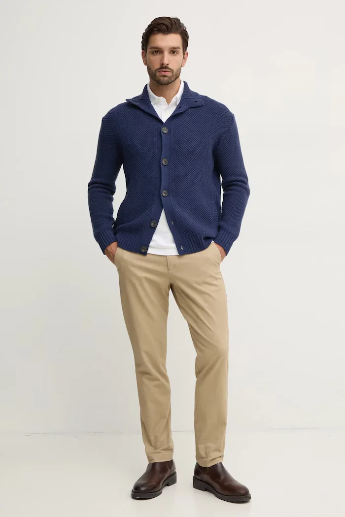 Tommy Hilfiger Тениска с яка в бяло с апликация MW0MW38130