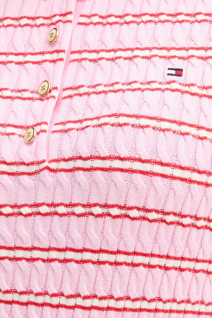 Tommy Hilfiger тениска тип пуловер дамска от памук розова WW0WW49613