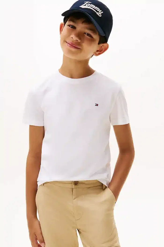 Tommy Hilfiger тениска за деца от памук бяла KB0KB06879