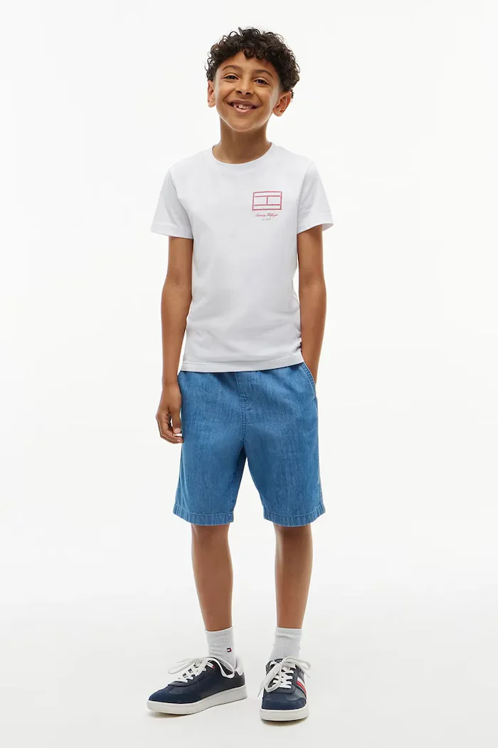 Tommy Hilfiger тениска за деца от памук бяла KB0KB10590
