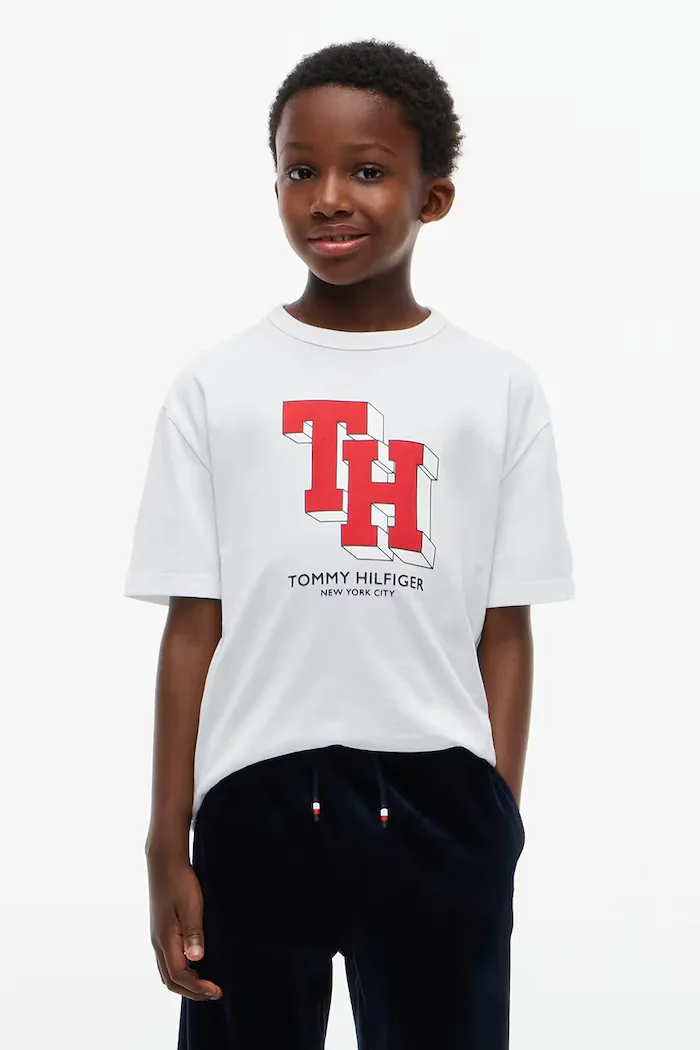 Tommy Hilfiger тениска за деца от памук бяла KB0KB10712