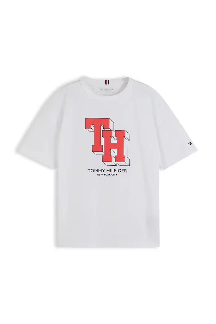 Tommy Hilfiger тениска за деца от памук бяла KB0KB10712