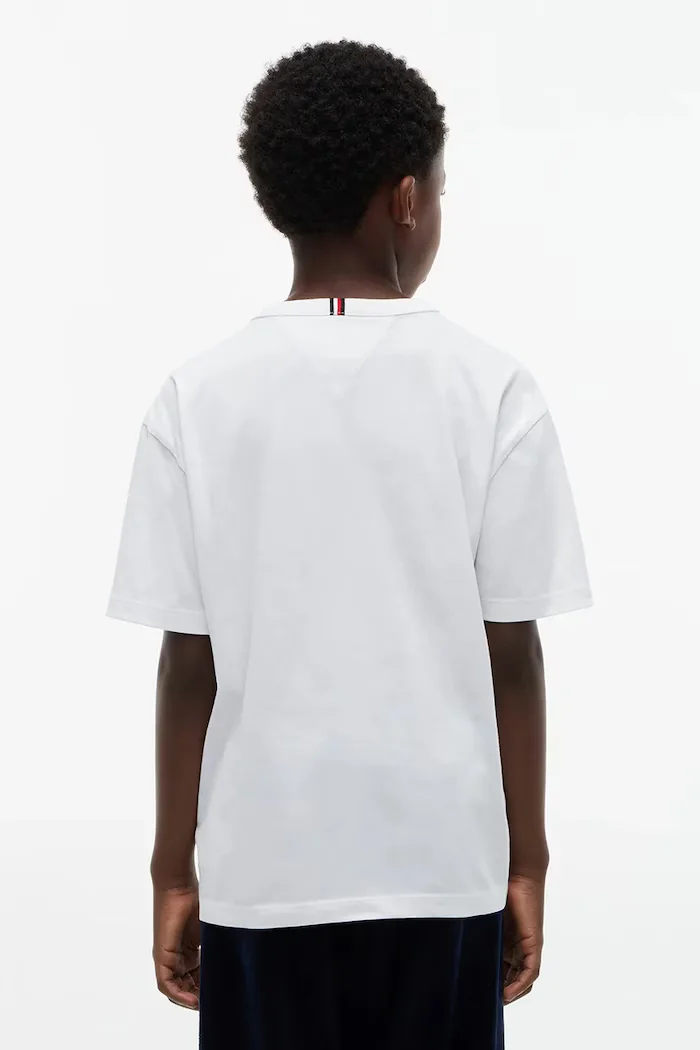 Tommy Hilfiger тениска за деца от памук бяла KB0KB10712