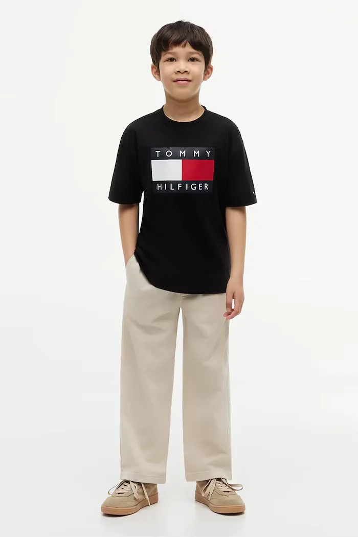 Tommy Hilfiger тениска за деца от памук черна KB0KB10340