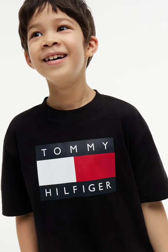 Tommy Hilfiger тениска за деца от памук черна KB0KB10340