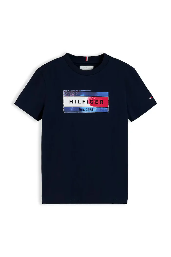 Tommy Hilfiger тениска за деца от памук тъмносиня KB0KB10769