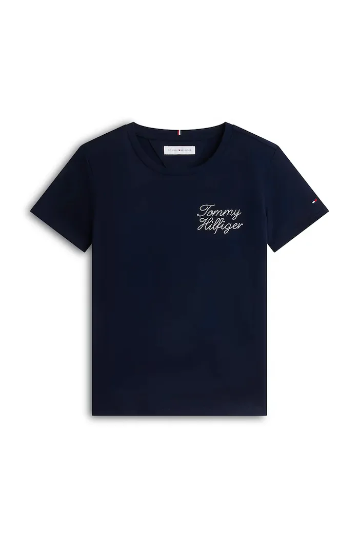 Tommy Hilfiger тениска за деца от памук тъмносиня KG0KG09454.9BY2