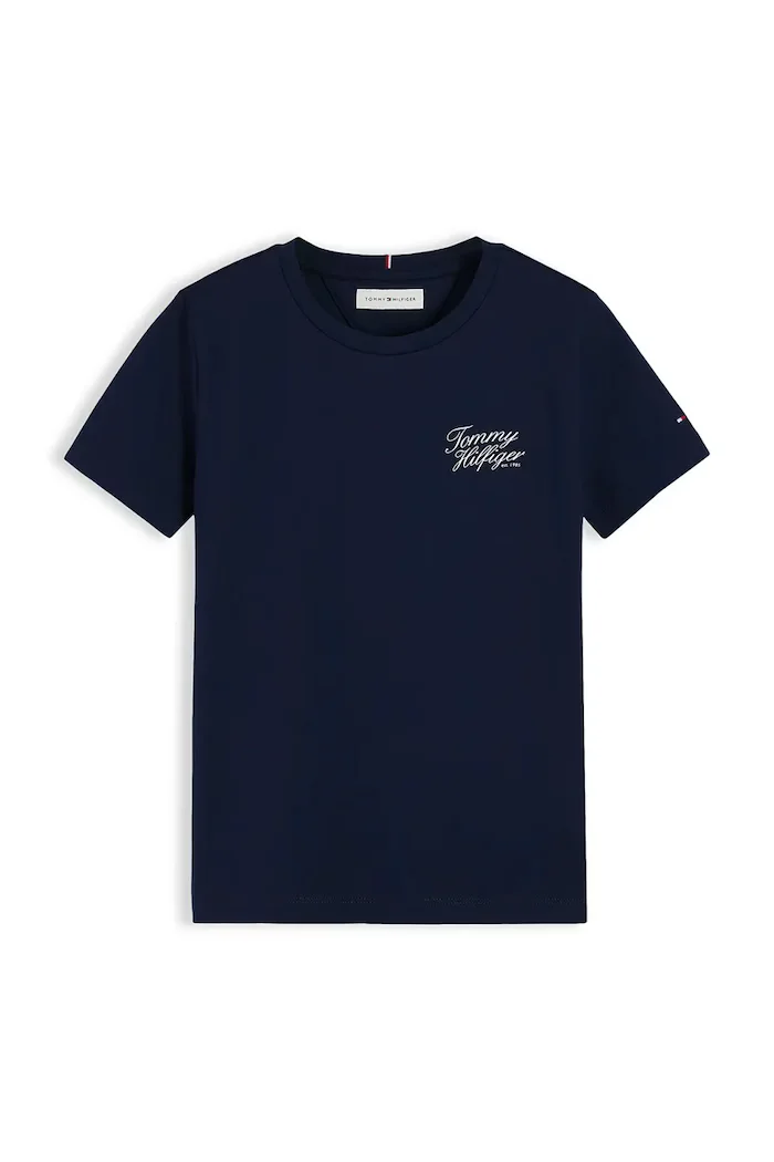 Tommy Hilfiger тениска за деца от памук тъмносиня KG0KG09633