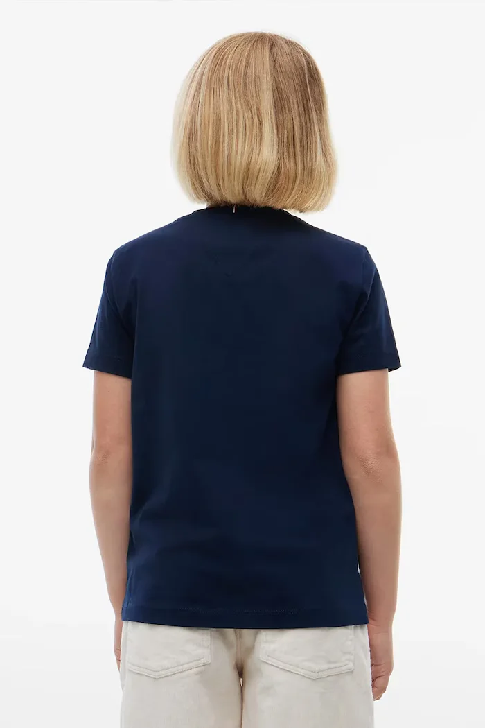 Tommy Hilfiger тениска за деца от памук тъмносиня KG0KG09633