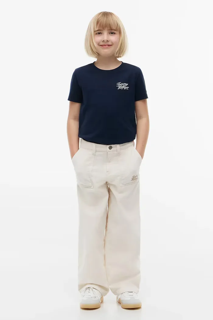 Tommy Hilfiger тениска за деца от памук тъмносиня KG0KG09633