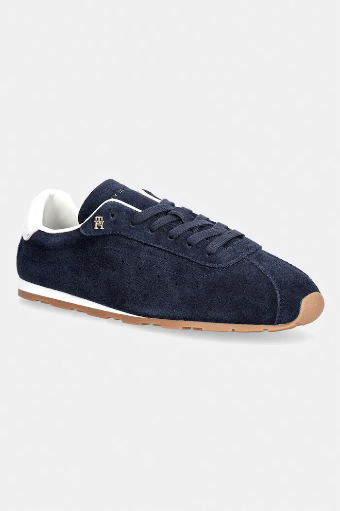 Tommy Hilfiger TH BELLA LOW RUNNER SUEDE маратонки дамски от велур тъмносини FW0FW09189