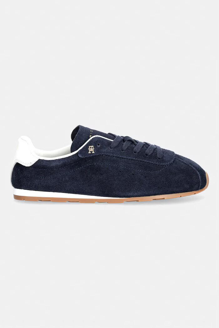 Tommy Hilfiger TH BELLA LOW RUNNER SUEDE маратонки дамски от велур тъмносини FW0FW09189