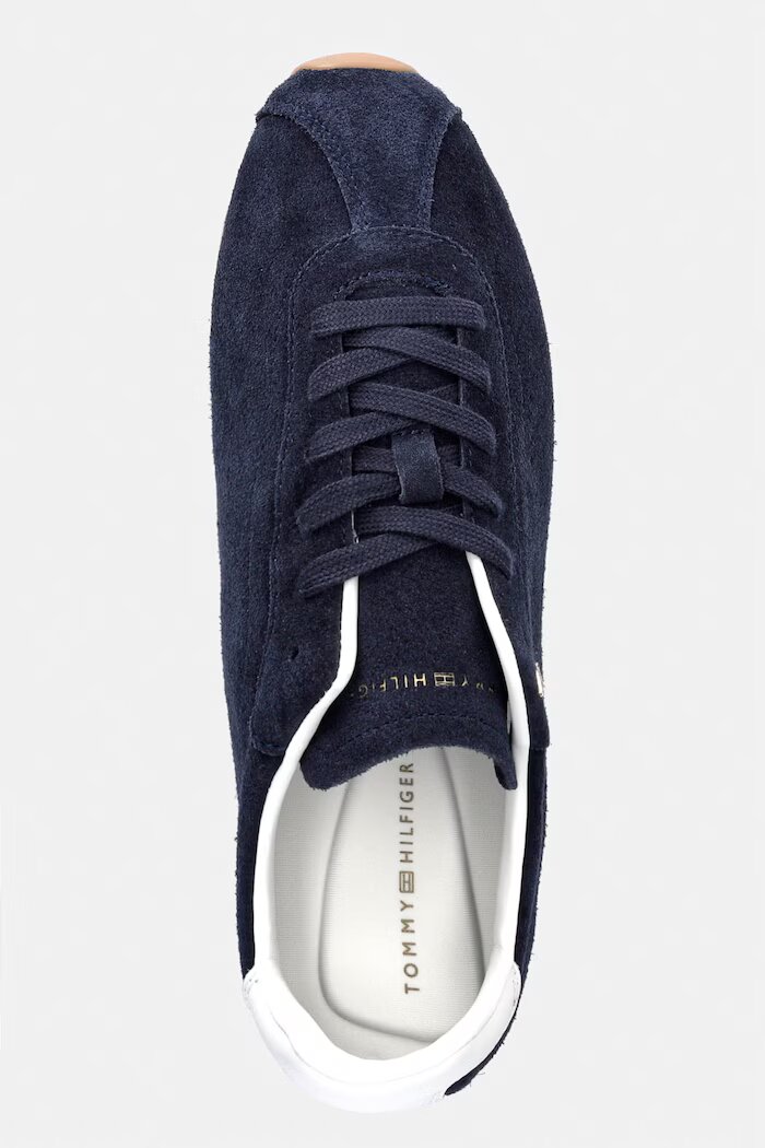 Tommy Hilfiger TH BELLA LOW RUNNER SUEDE маратонки дамски от велур тъмносини FW0FW09189