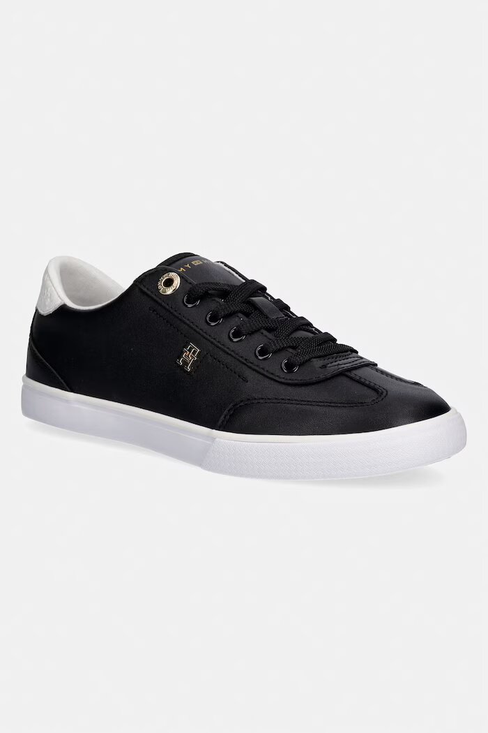 Tommy Hilfiger TH CHIC LOW PROFILE VULC ниски кецове дамски кожени черни ниска FW0FW09104