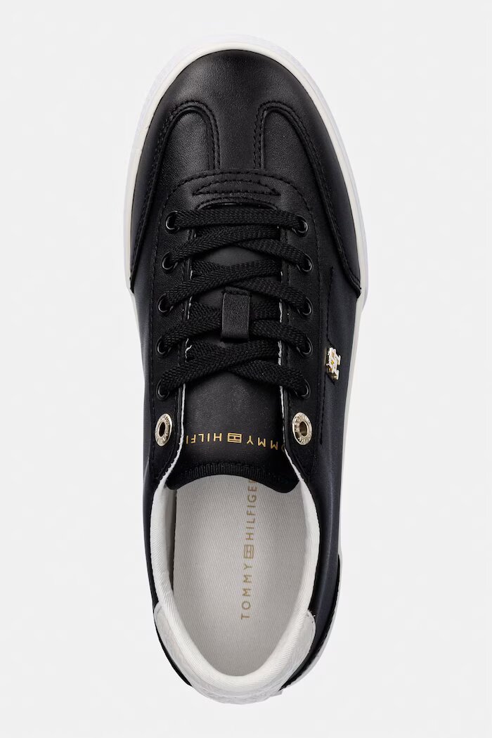 Tommy Hilfiger TH CHIC LOW PROFILE VULC ниски кецове дамски кожени черни ниска FW0FW09104