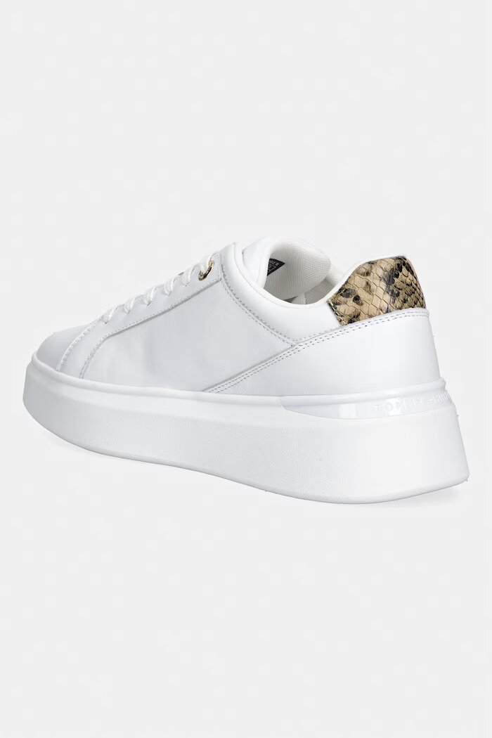 Tommy Hilfiger TH CHIC PLATFORM SNAKE маратонки дамски от кожа бели с платформа FW0FW09456