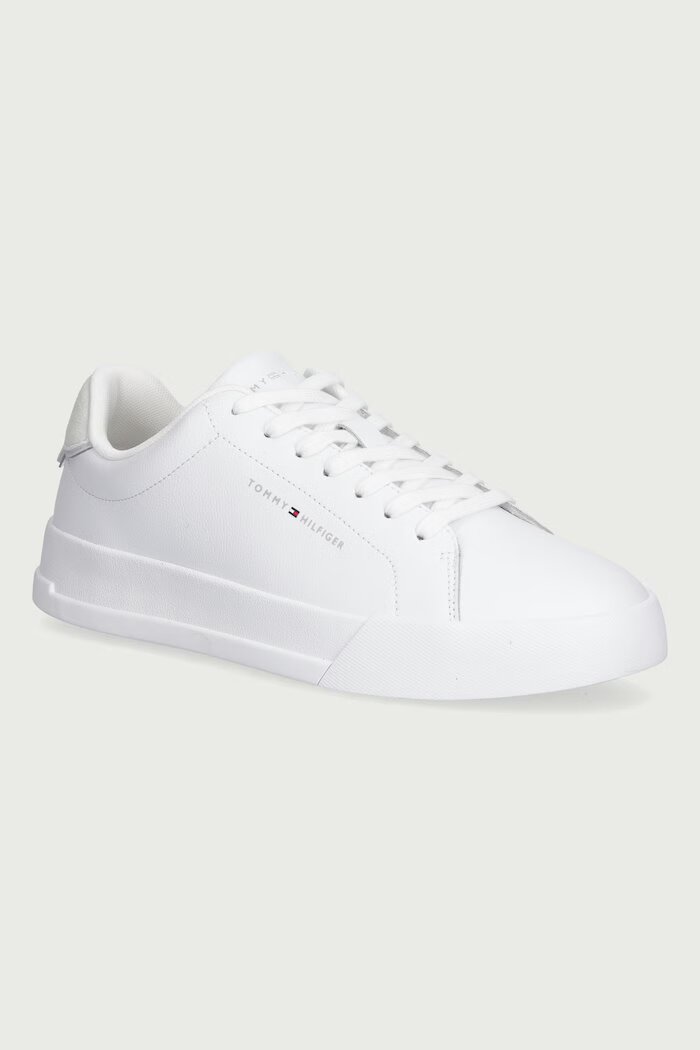 Tommy Hilfiger TH COURT CORE маратонки мъжки от кожа бели FM0FM05904