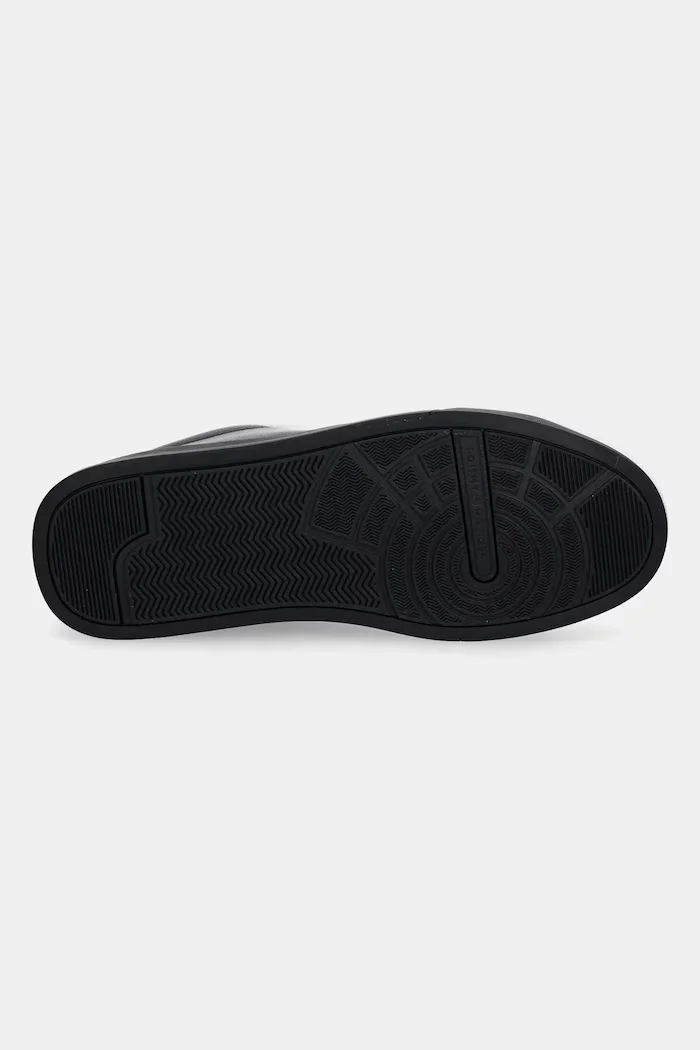 Tommy Hilfiger TH COURT LTH DETAIL ESS маратонки мъжки от кожа черни FM0FM05367