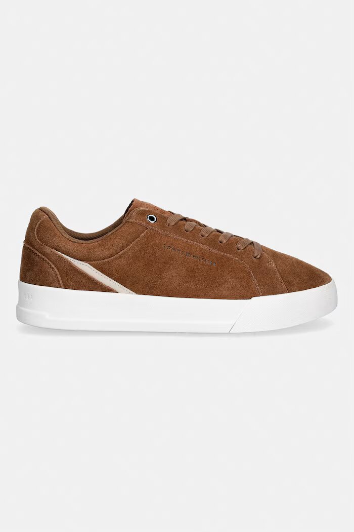 Tommy Hilfiger TH COURT PREMIUM SUEDE маратонки мъжки от велур кафяви FM0FM05880