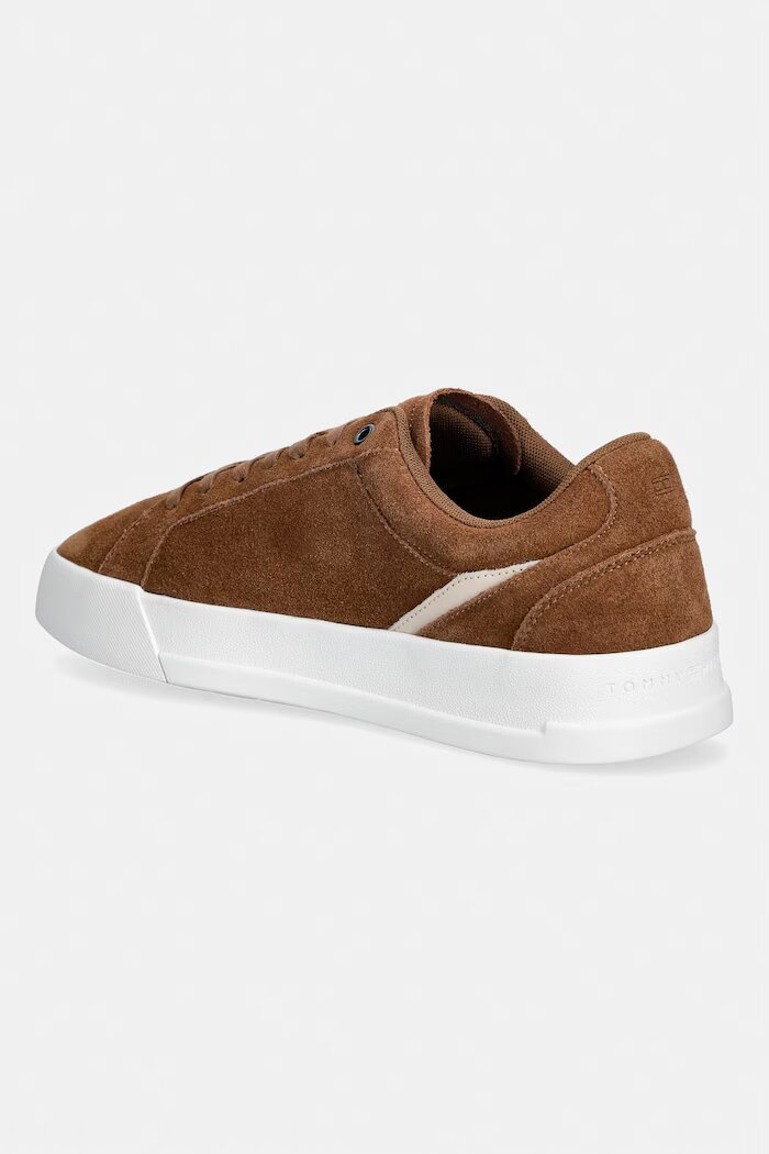 Tommy Hilfiger TH COURT PREMIUM SUEDE маратонки мъжки от велур кафяви FM0FM05880