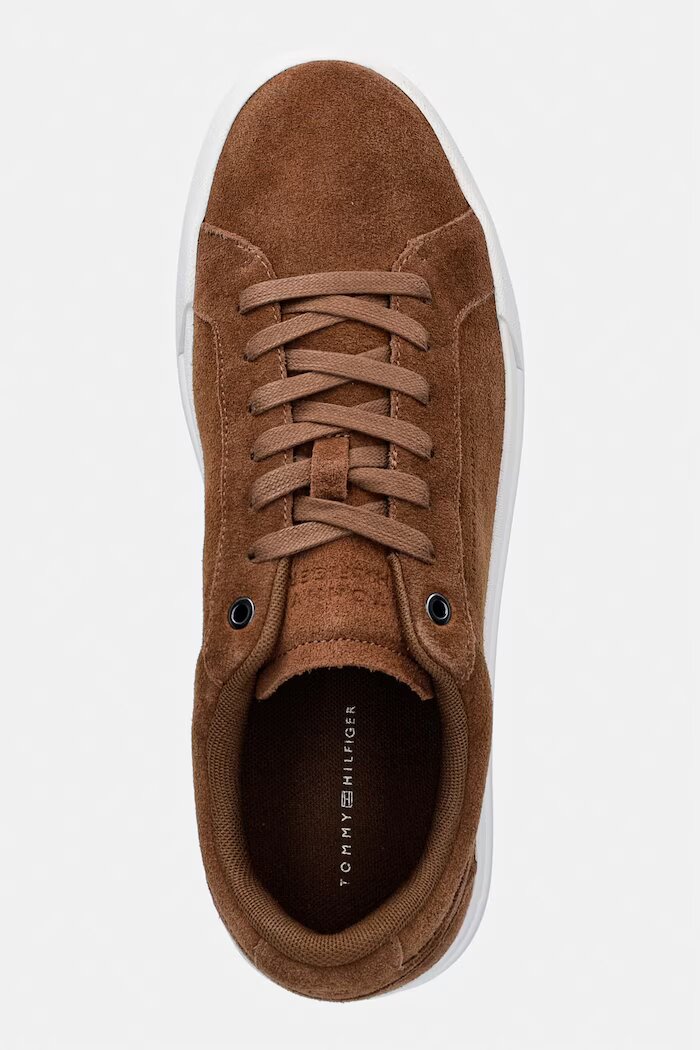 Tommy Hilfiger TH COURT PREMIUM SUEDE маратонки мъжки от велур кафяви FM0FM05880
