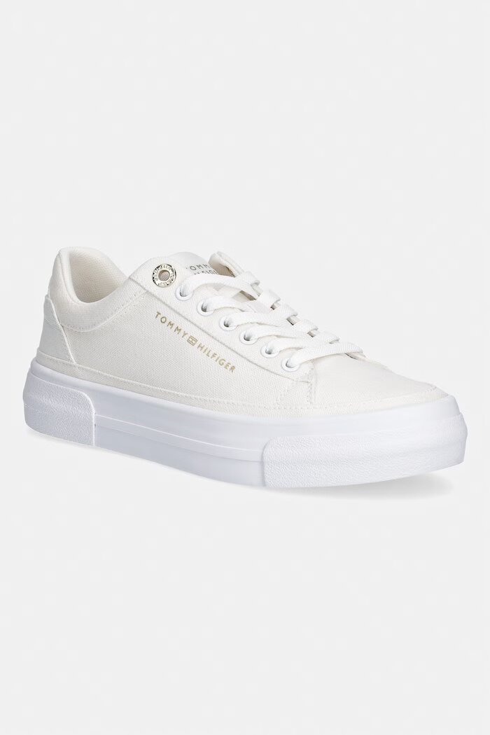Tommy Hilfiger TH FOXING PLATFORM CANVAS ниски кецове дамски бежови FW0FW09480