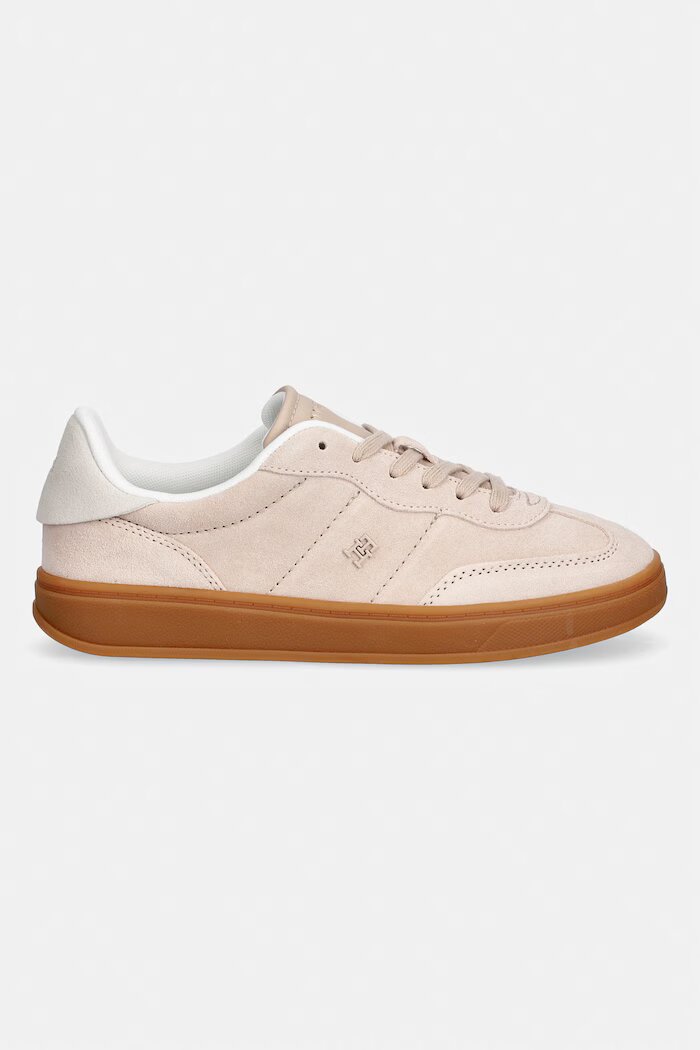 Tommy Hilfiger TH HERITAGE MONOGRAM SNEAKER маратонки дамски от велур бежови FW0FW09180