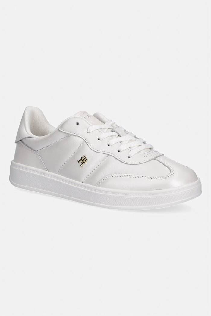 Tommy Hilfiger TH HERITAGE SHINY SNEAKER дамски кожени маратонки бели FW0FW09179