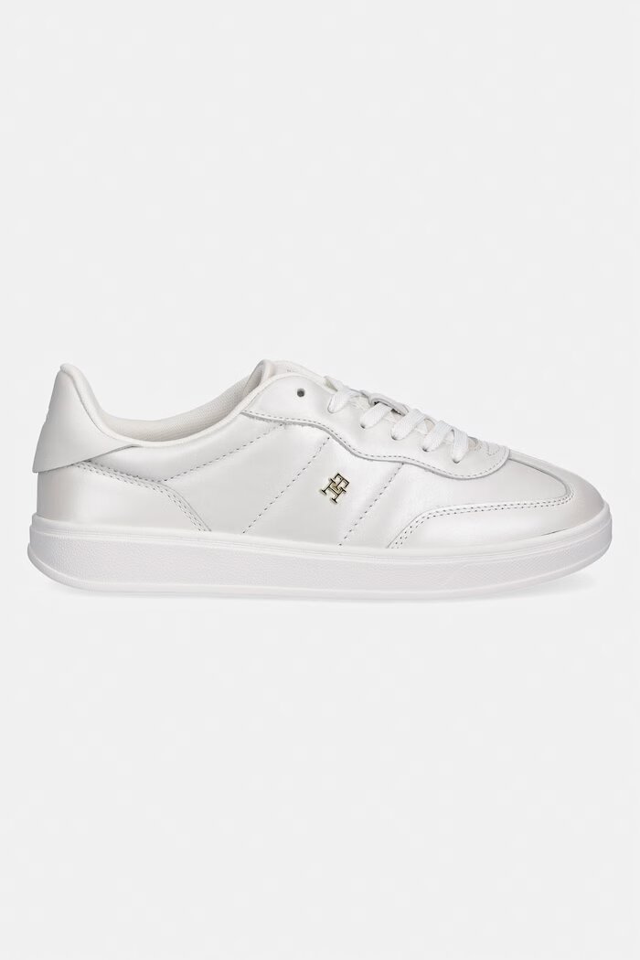 Tommy Hilfiger TH HERITAGE SHINY SNEAKER дамски кожени маратонки бели FW0FW09179