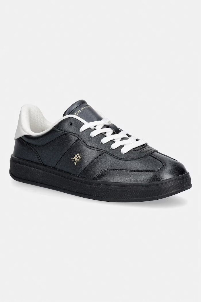 Tommy Hilfiger TH HERITAGE SHINY SNEAKER маратонки дамски кожени черни FW0FW09179