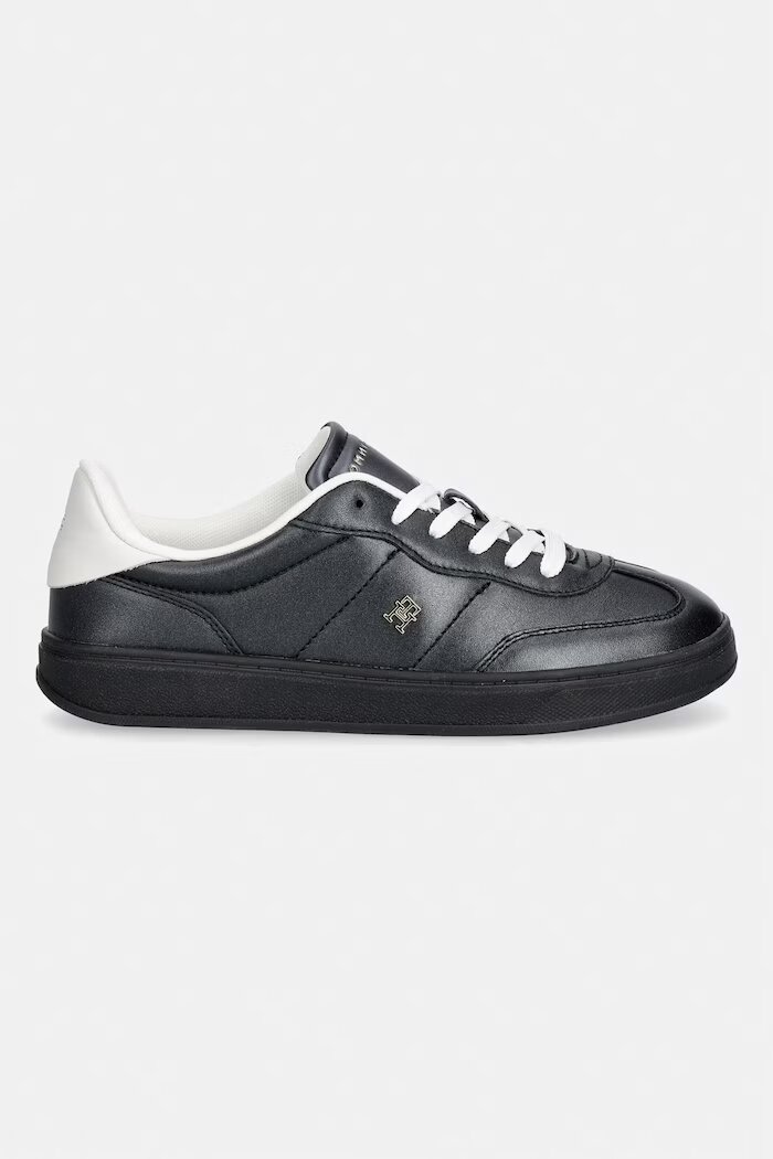 Tommy Hilfiger TH HERITAGE SHINY SNEAKER маратонки дамски кожени черни FW0FW09179