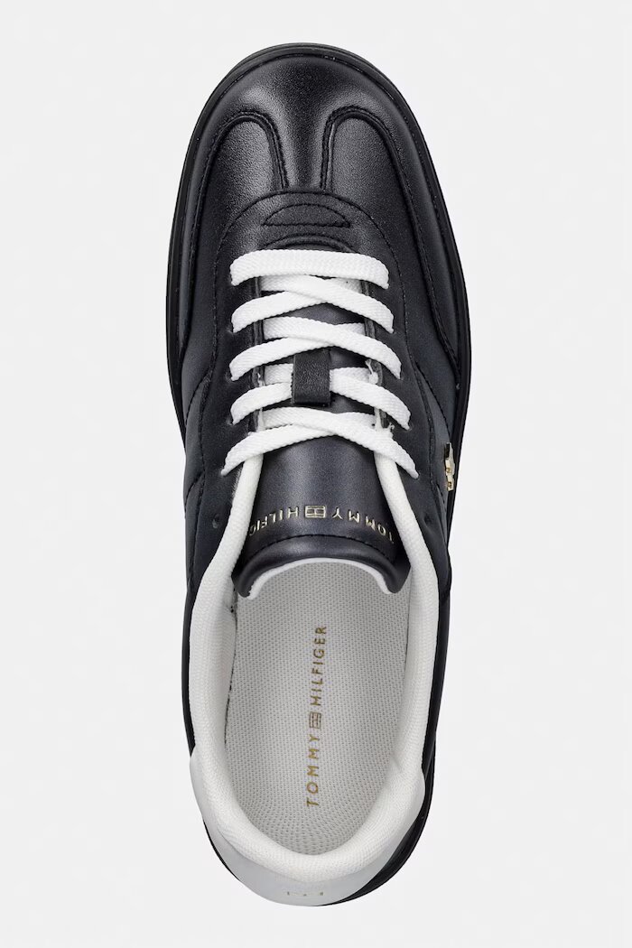 Tommy Hilfiger TH HERITAGE SHINY SNEAKER маратонки дамски кожени черни FW0FW09179