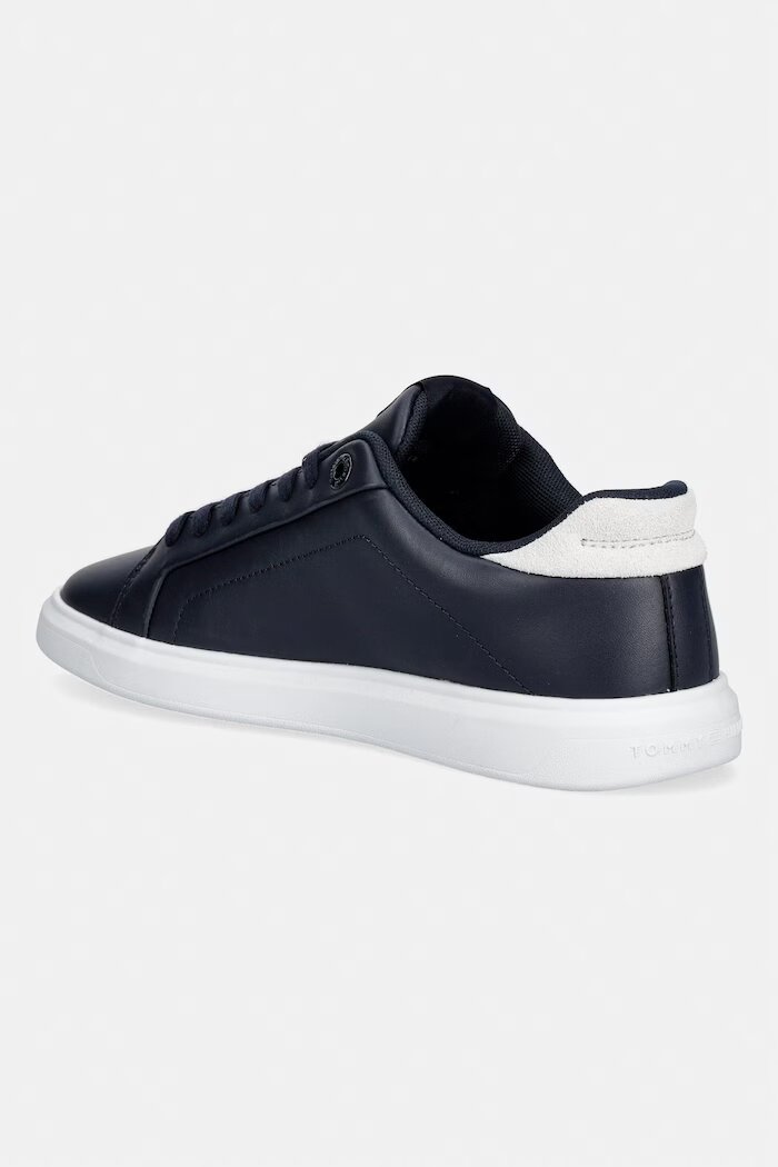 Tommy Hilfiger TH ICON COURT SCRIPT маратонки дамски от кожа тъмносини FW0FW09363