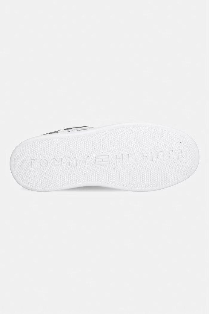 Tommy Hilfiger TH ICON COURT SCRIPT маратонки дамски от кожа тъмносини FW0FW09363