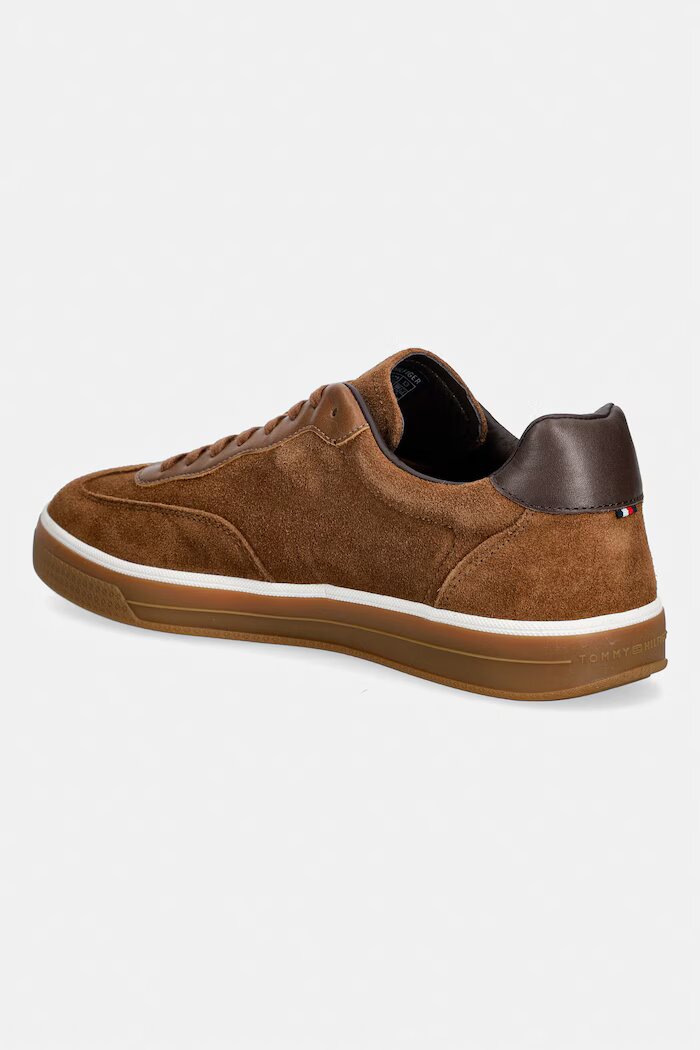 Tommy Hilfiger TH LO LUX SUEDE LEATHER MIX маратонки мъжки от велур кафяви FM0FM05882