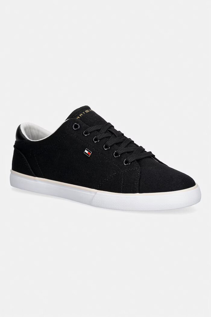 Tommy Hilfiger TH LOW PROFILE VULC CANVAS ниски кецове дамски черни ниски FW0FW09102