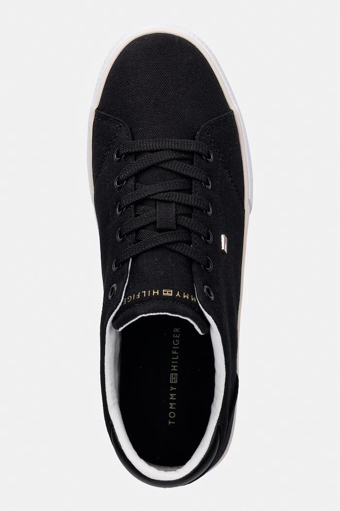 Tommy Hilfiger TH LOW PROFILE VULC CANVAS ниски кецове дамски черни ниски FW0FW09102