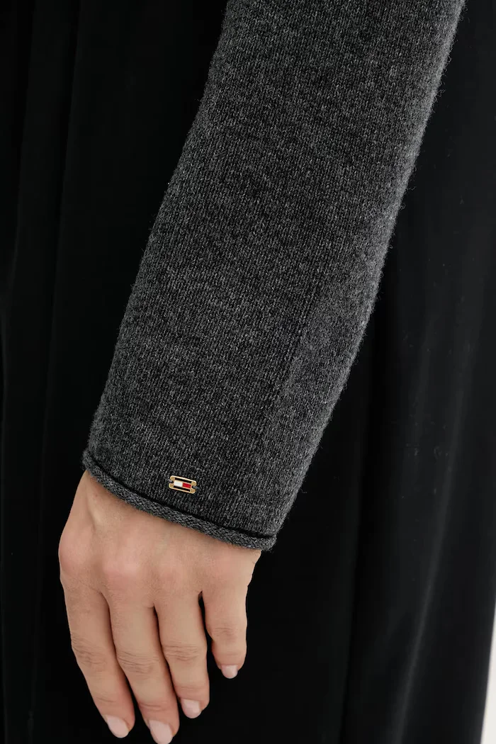 Tommy Hilfiger Вълнена жилетка дамска в сиво от лека материя WW0WW46441